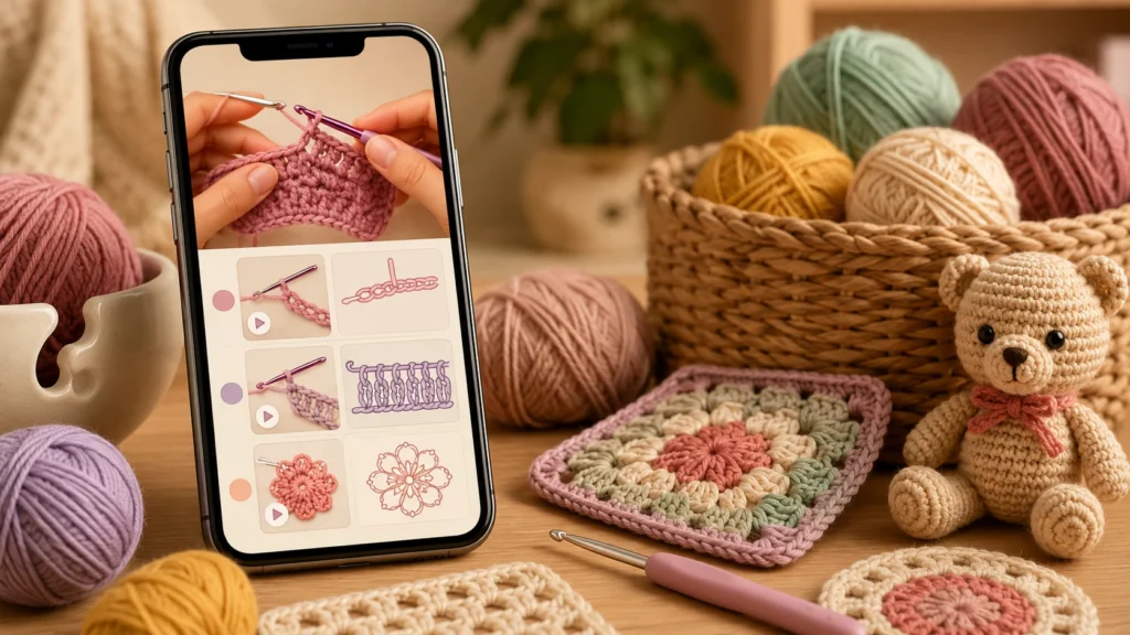 App grátis para aprender crochê
