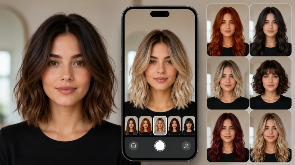App para mudar cor e corte de cabelo