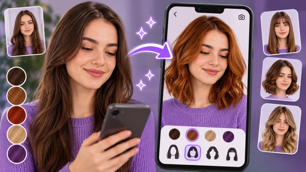 App para Mudar Cor e Corte de Cabelo