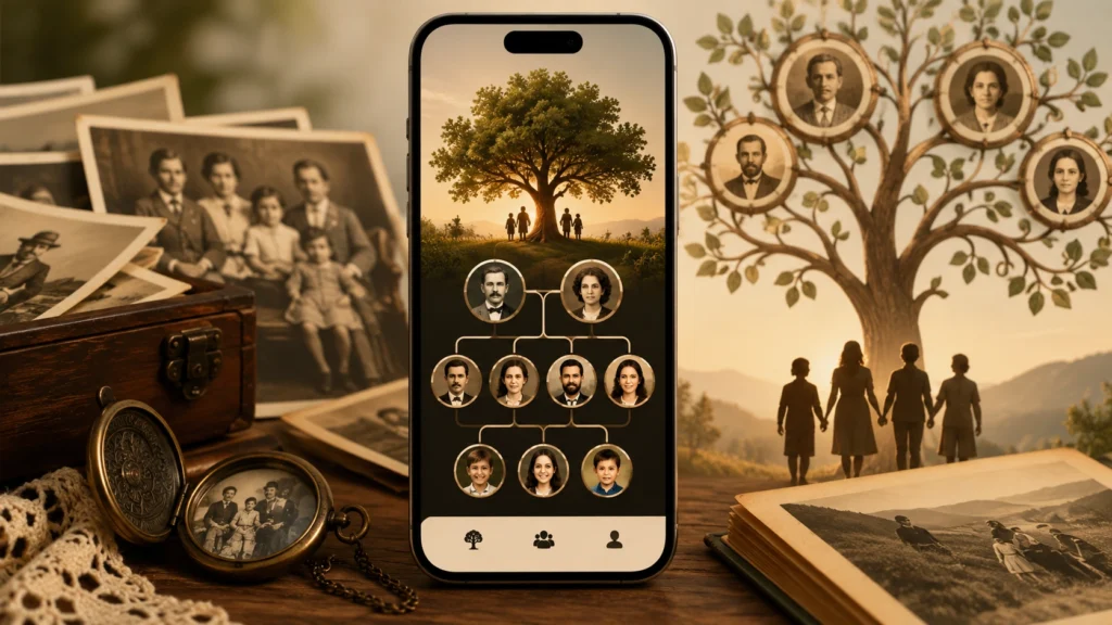 app genealogia histórias da família