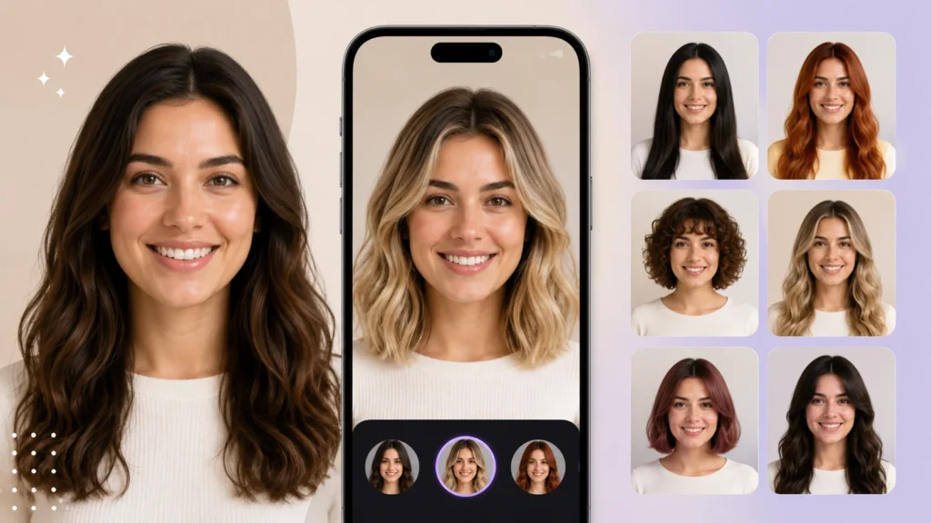 app para mudar cor e corte de cabelo