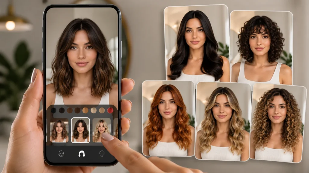 app para mudar cor e corte de cabelo